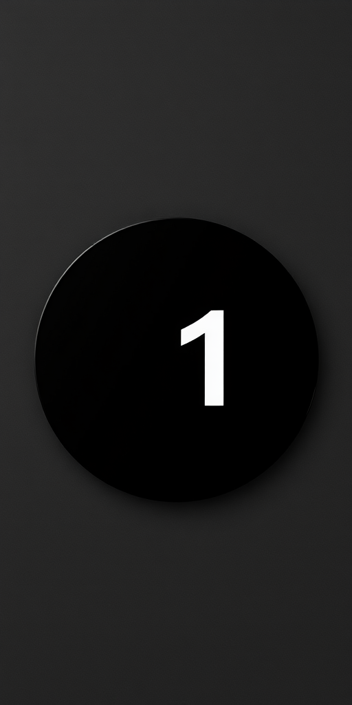 Create an image of two black circles with the number one inside each circle, camera settings: f/2.8, ISO 100, shutter speed 1/250 sec, camera view: top-down, camera style: minimalistic, camera type: DSLR.