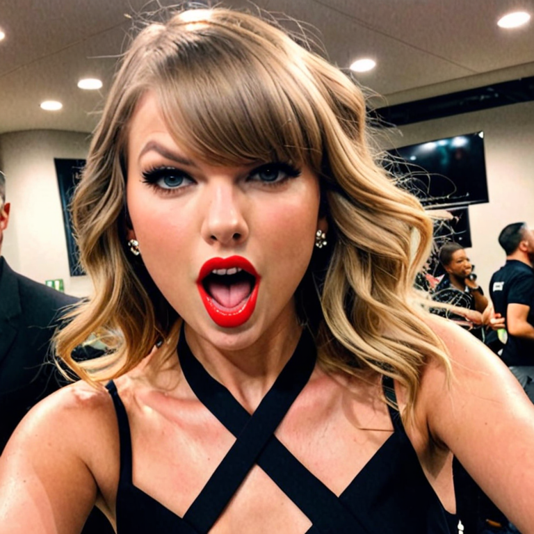 Taylor Swift ahegao selfie face