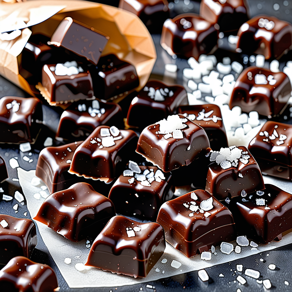 dark chocolate caramels with sea salt