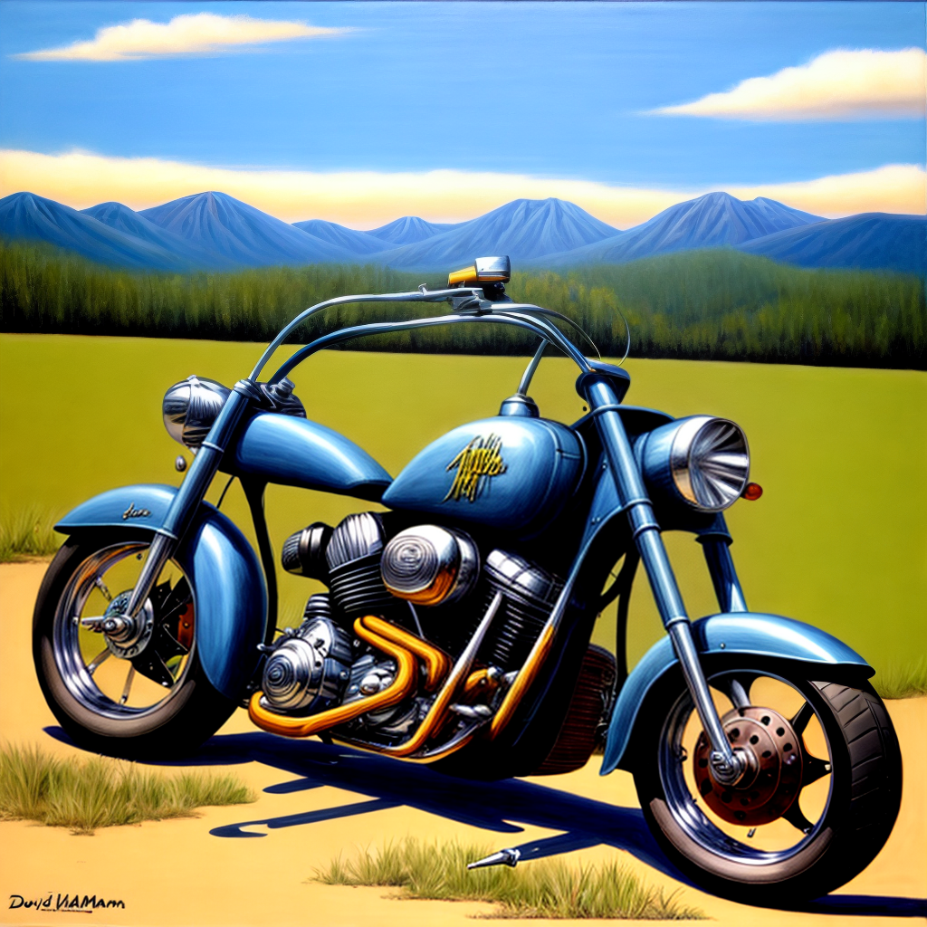 David Mann painting chopper