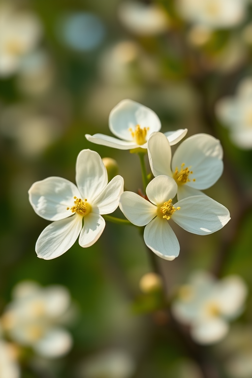 macro photography of creamy white dogwood flowers in full bloom, soft bokeh background, aperture f/2.8, shutter speed 1/100s, ISO 200, natural light, DSLR camera