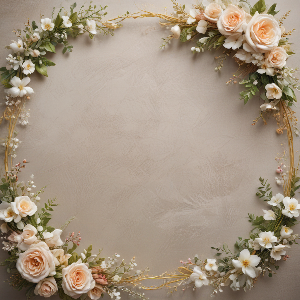 Delicate Floral Frame with Soft Roses and Elegant Greenery Surrounding ...