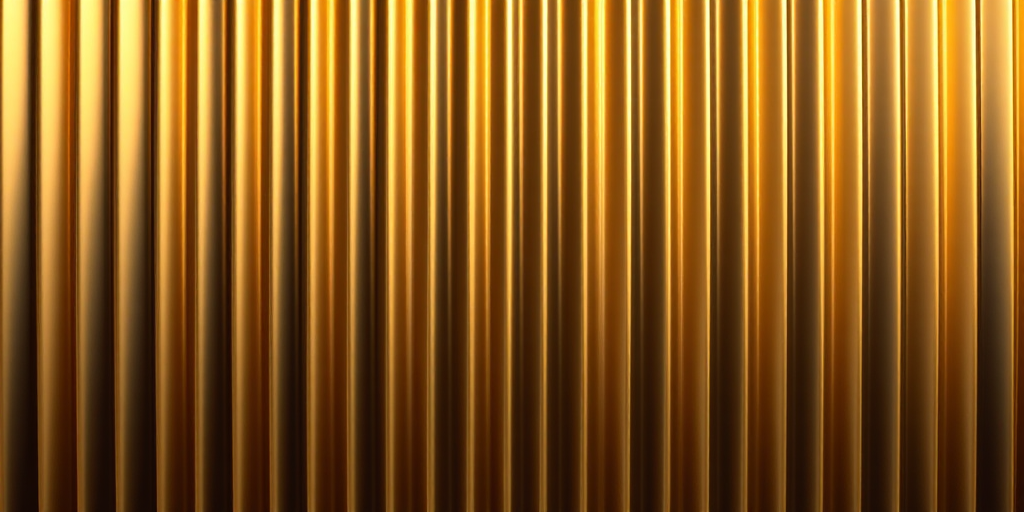 abstract image of vertical golden and black lines with smooth gradients, captured with a DSLR camera, aperture f/2.8, ISO 100, 50mm lens, soft focus, studio lighting, centered composition