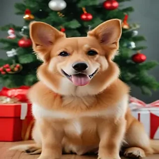 christmas dog background