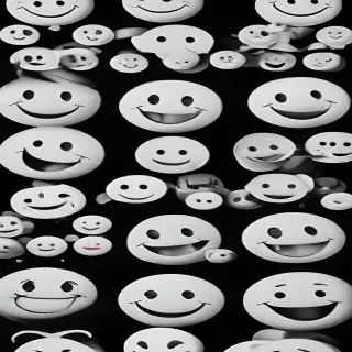white smiley face black background