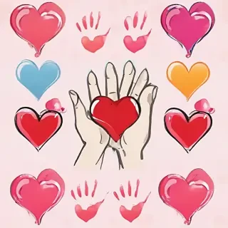 hand heart clipart