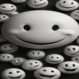 white smiley face black background