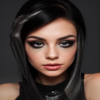 black with glitter