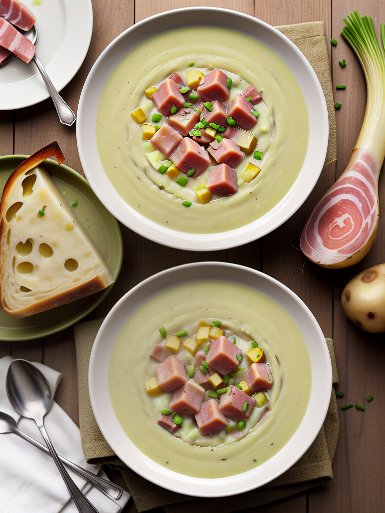 leek and potato soup with ham