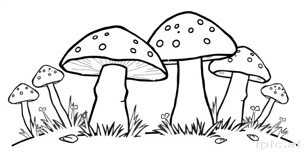 mushroom clip art black and white