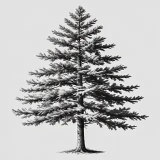 pine tree clipart black and white