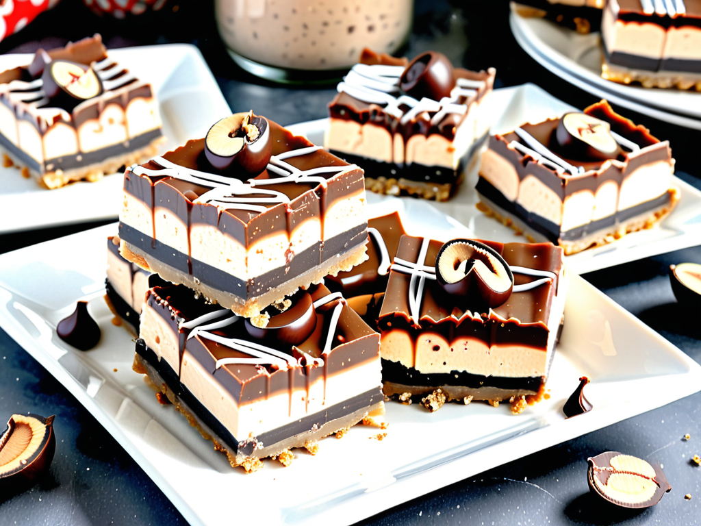 no bake buckeye cheesecake bars