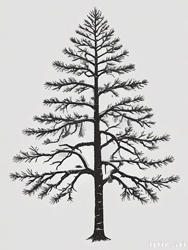 pine tree clip art black and white