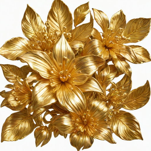 gold flowers png