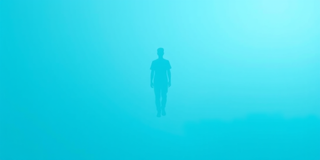 Create a minimalist icon of a person silhouette on a gradient background from light blue to teal, using a Canon EOS R camera with a 50mm lens, f/2.8 aperture, ISO 100, shot from a straight-on view in natural lighting for enhanced clarity and quality.