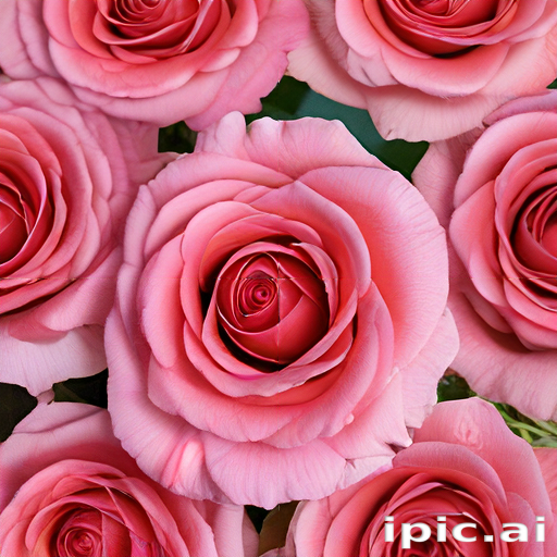 Beautiful Arrangement of Soft Pink Roses in Full Bloom and Freshness