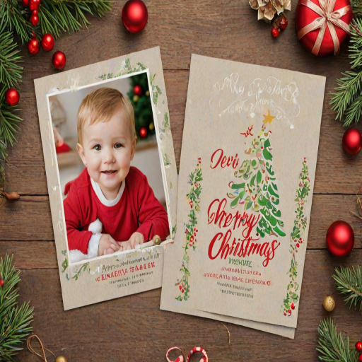 christmas card template psd