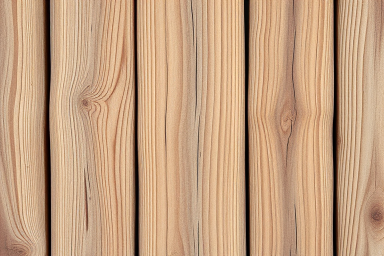 Generate a high-resolution image of a wooden plank with a straight-on view, using a DSLR camera set to ISO 100, aperture f/8, shutter speed 1/125 sec, with natural lighting for enhanced texture and detail.