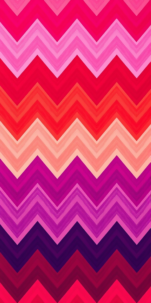 Generate a high-resolution image of a vibrant chevron pattern featuring shades of pink, red, and purple with a smooth gradient effect, captured using a Canon EOS R5 camera, 50mm lens, f/2.8 aperture, ISO 100, shot from a top-down view, in natural lighting to enhance color depth and clarity.