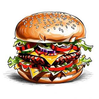 hamburger drawing