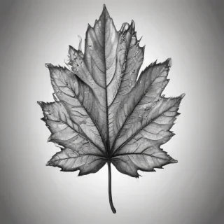 black and white clipart leaf