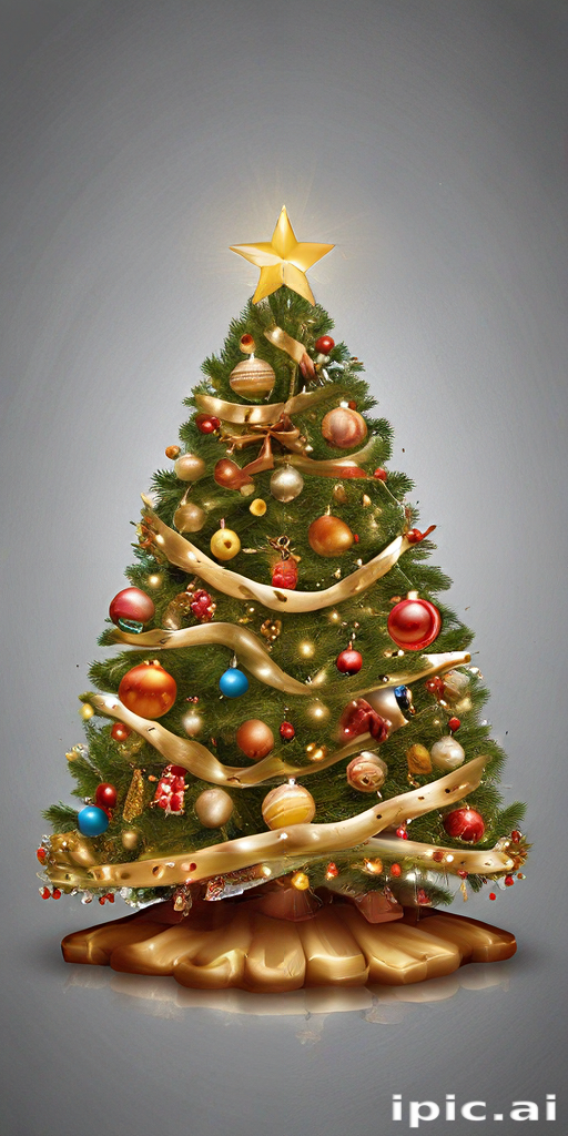 Beautifully Decorated Christmas Tree with Ornaments and Twinkling Lights