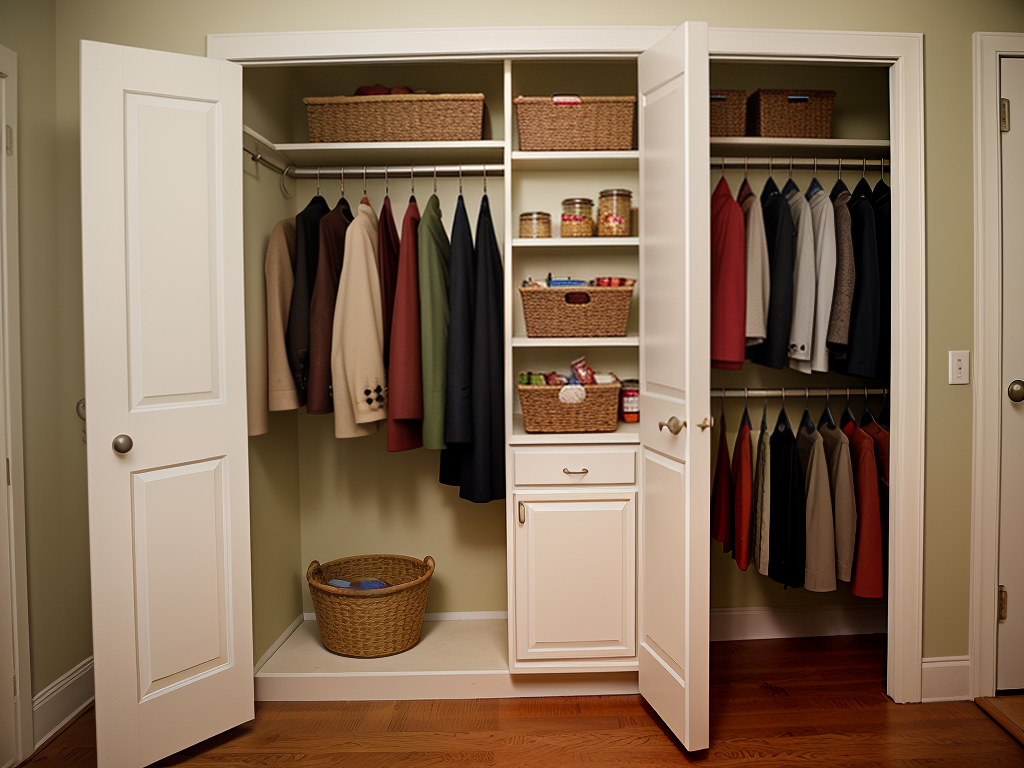 turn coat closet into pantry