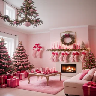 pink christmas aesthetic