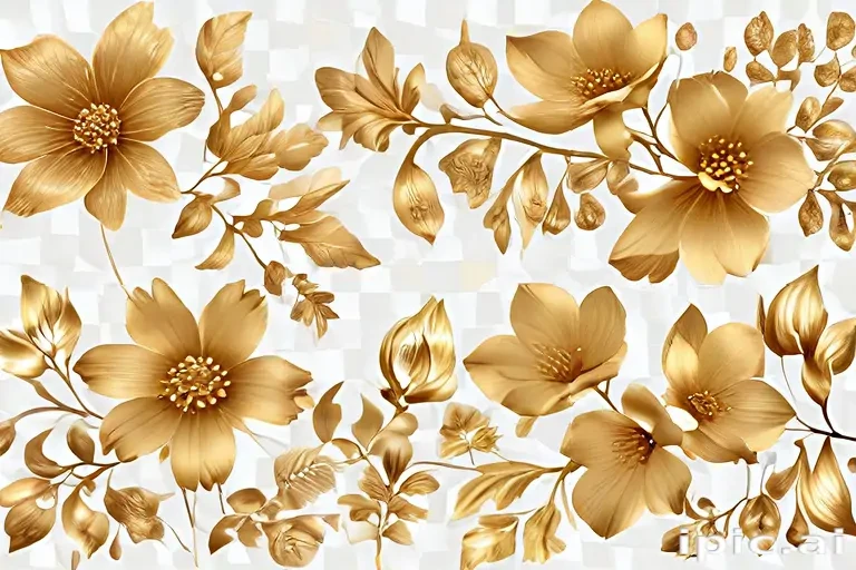 gold flowers png