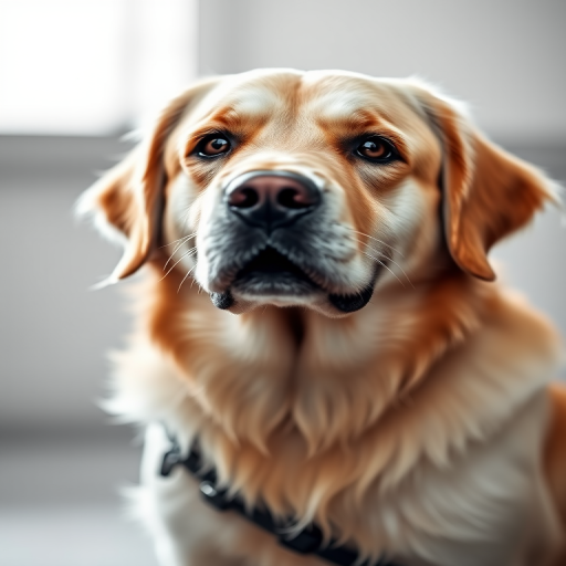 Generate a high-resolution portrait of a Golden Retriever in a minimalist line art style, using a DSLR camera with a 50mm lens, aperture set at f/2.8, ISO 100, and a soft focus background to enhance the subject clarity and detail.