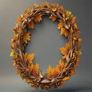 circle with leaves