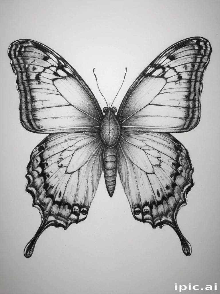 butterfly drawing outline