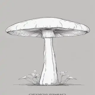 mushroom line art