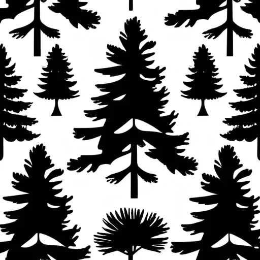 pine tree clipart black and white