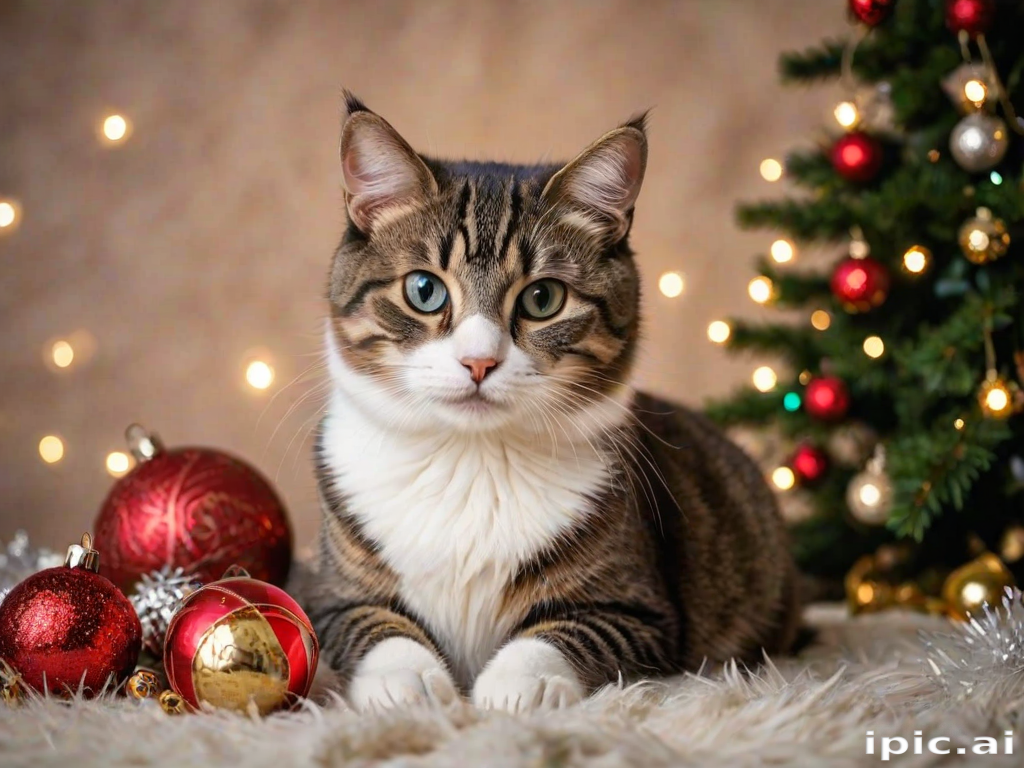 cat christmas background