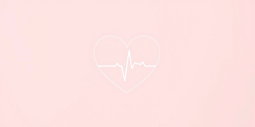 Create a minimalist heart icon with a heartbeat line inside, using a soft pastel color palette, with a camera view of 50mm, aperture set to f/2.8, and a shallow depth of field for a clean background, shot using a DSLR camera in natural lighting.