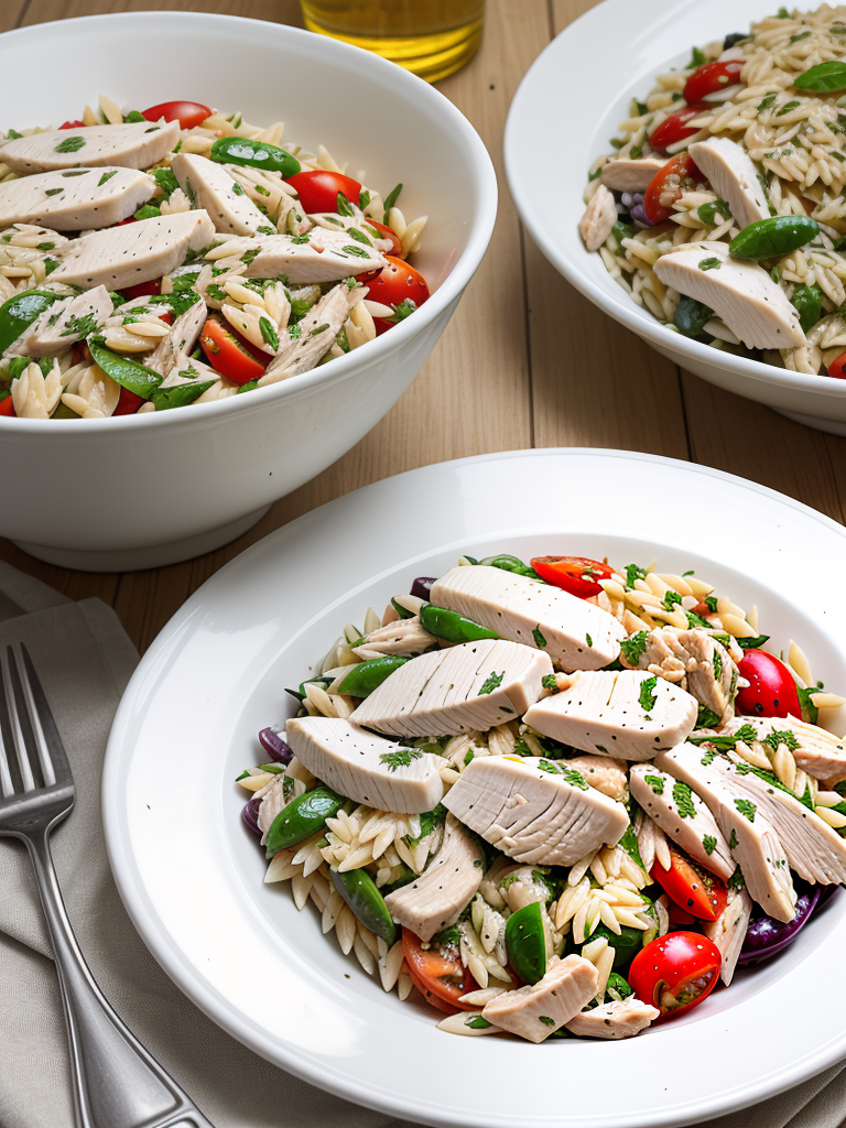 greek orzo salad with chicken