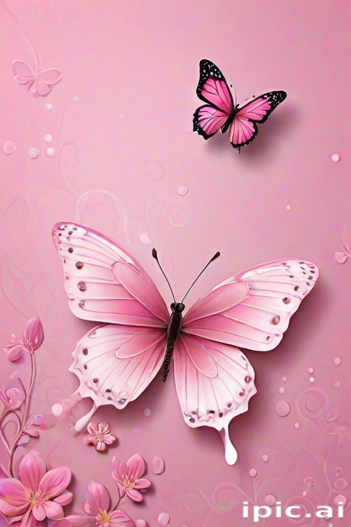 cute pink butterfly wallpaper
