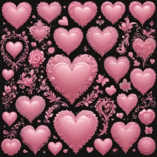 pink hearts clipart