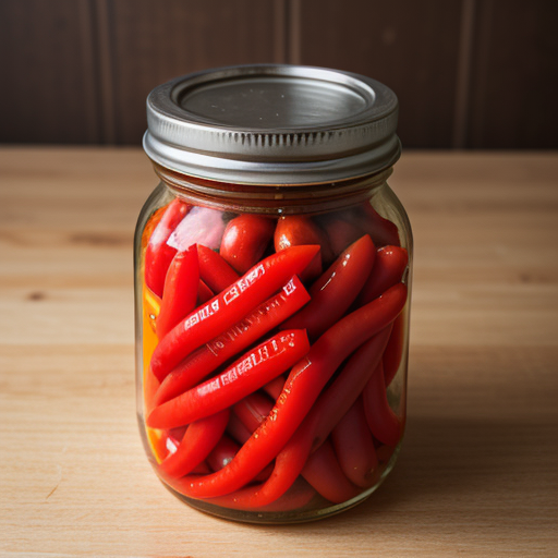 red peppers in a jar