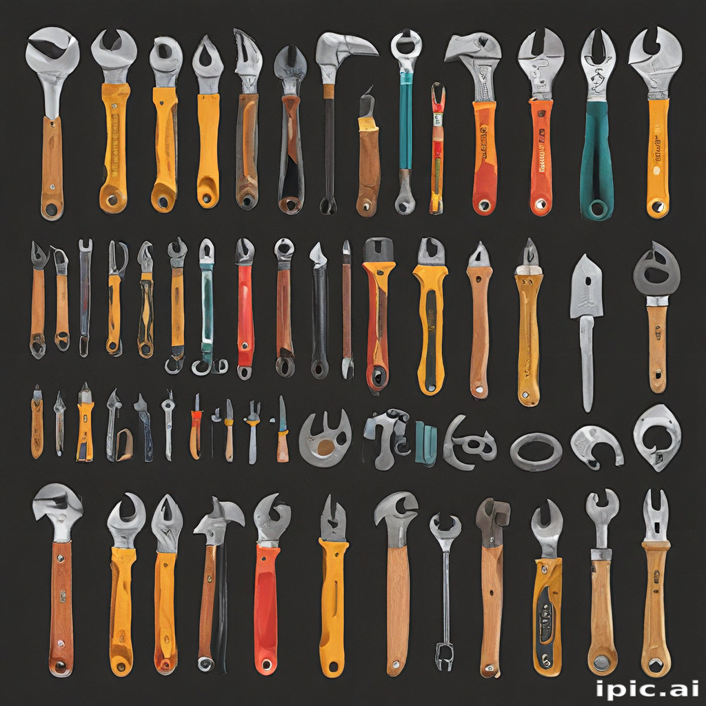 A Comprehensive Array of Hand Tools Displayed on a Dark Background