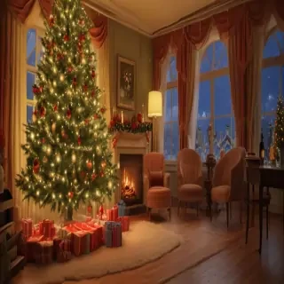retro christmas image