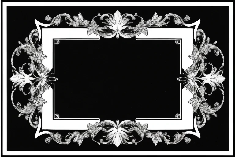 Elegant Floral Border Design Featuring Intricate Details on a Black ...