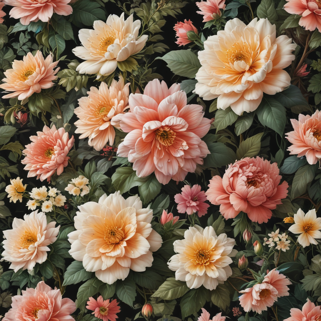 Exquisite Floral Arrangement Featuring Vibrant Blossoms Against a Dark ...