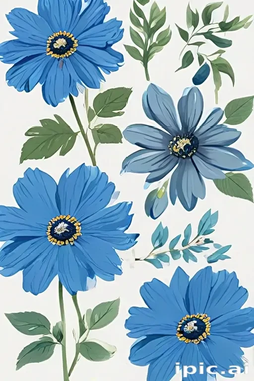 blue flower clip art