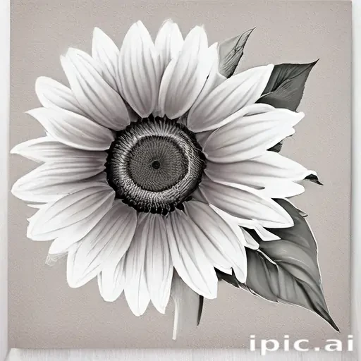 clip art sunflower black and white