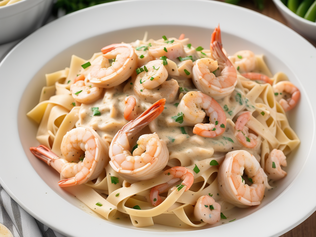 cajun chicken and shrimp fettuccine alfredo