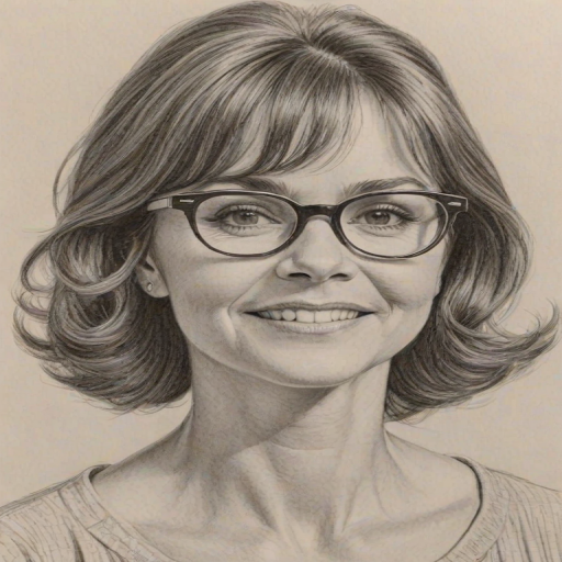 Lovely Sally Field, pencil sketch, portrait of Lovely woman 1957s in glasses, hair style beatnik, outline, clear lines, fine lines, 8k