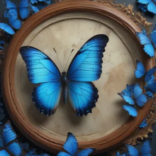 aesthetic blue butterfly