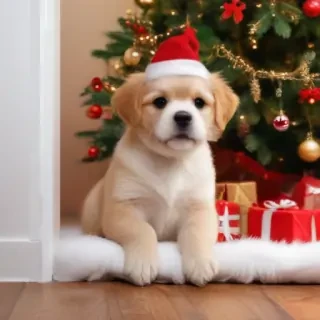 cute christmas dog wallpaper